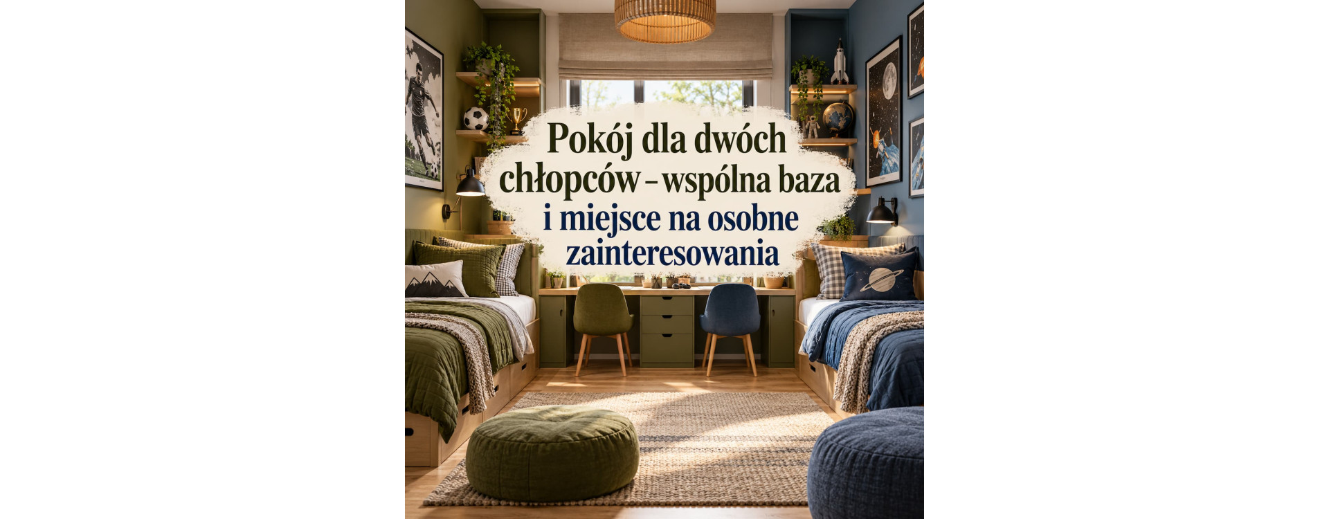 Pokój dla dwóch chłopców – wspólna baza i miejsce na osobne zainteresowania