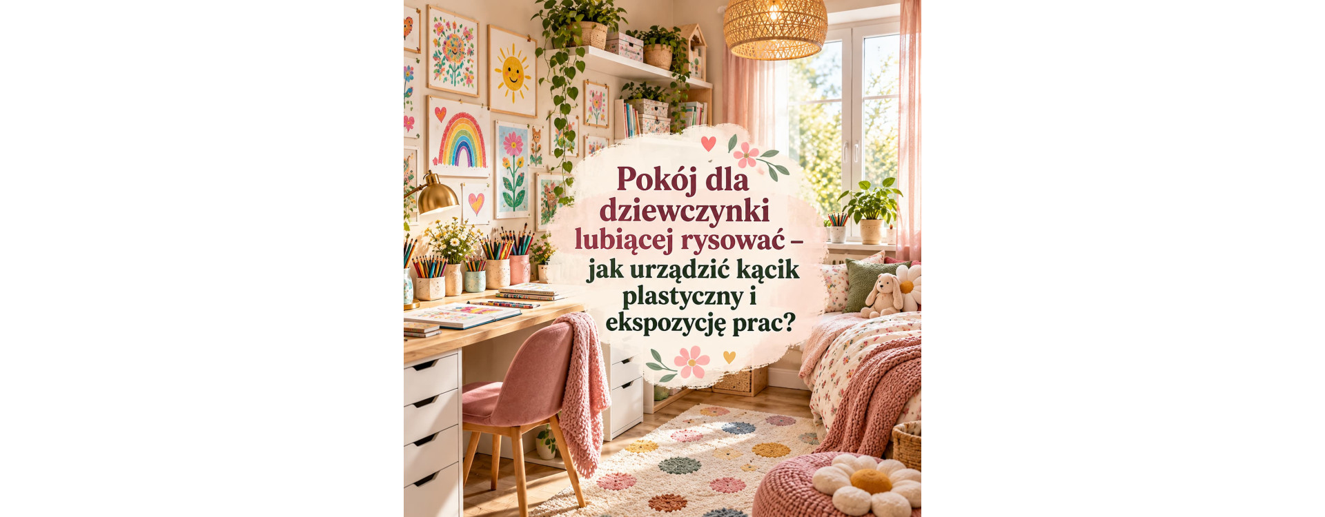 Pokój dla dziewczynki lubiącej rysować – jak urządzić kącik plastyczny i ekspozycję prac?