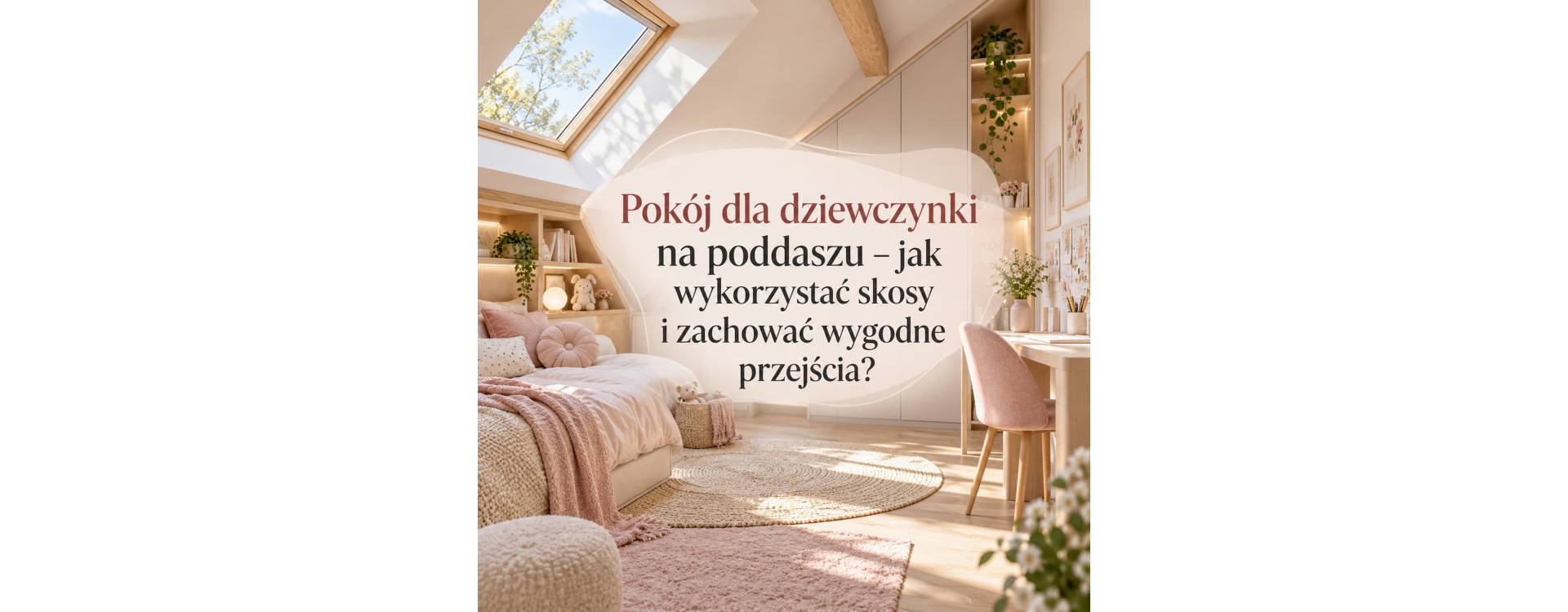 Pokój dla dziewczynki na poddaszu – jak wykorzystać skosy i zachować wygodne przejścia?
