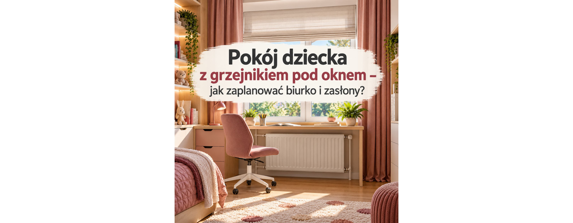Pokój dziecka z grzejnikiem pod oknem – jak zaplanować biurko i zasłony?