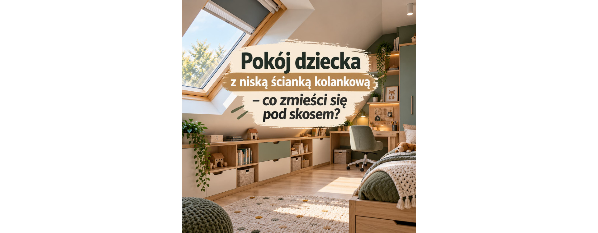 Pokój dziecka z niską ścianką kolankową – co zmieści się pod skosem?