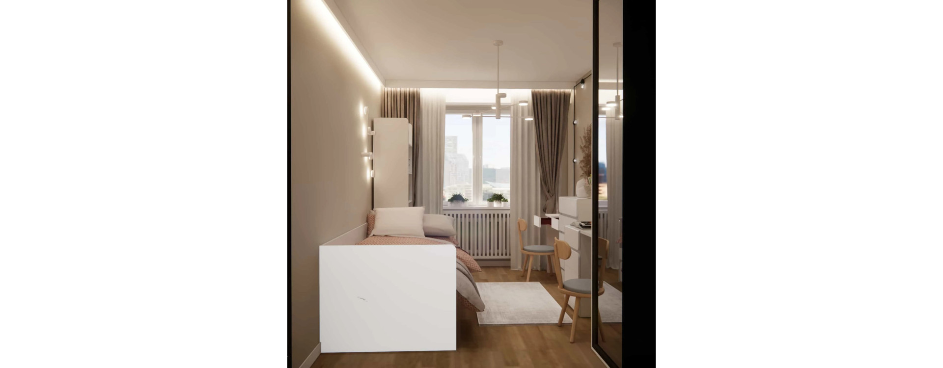 Girl’s room design for an 8-year-old – bright 11.25m2 interior full of functional inspiration