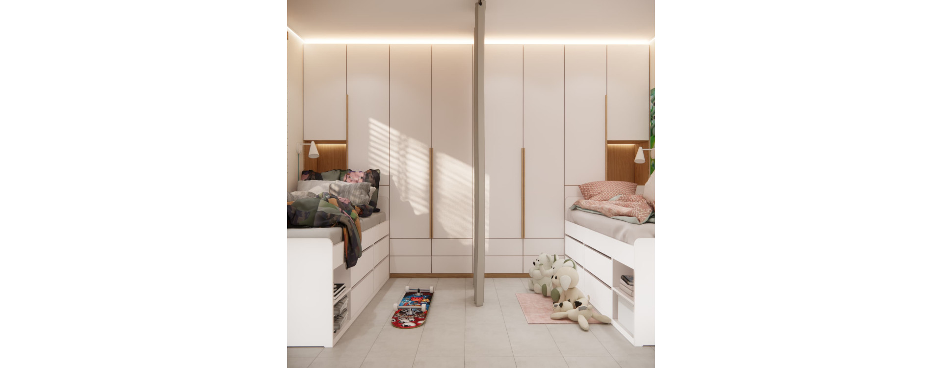 Shared Bedroom 15 m² – Design for Elis and Maja