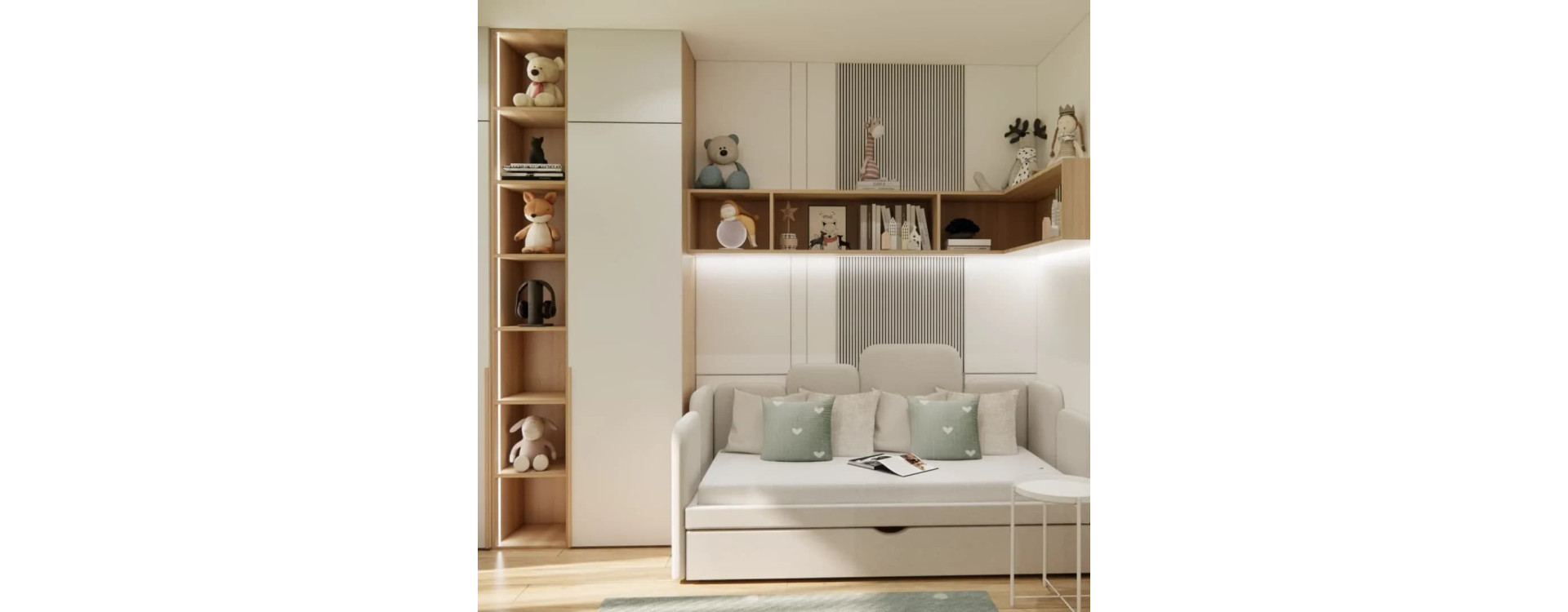 Room for a 7-Year-Old Girl – a Functional Design with Custom Furniture