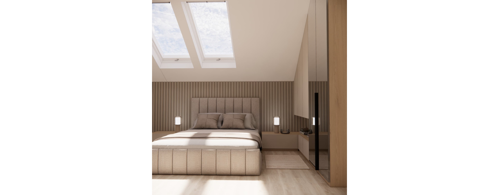 Teenage Attic Room in Beige – Gosia’s Room Design in Siedlce