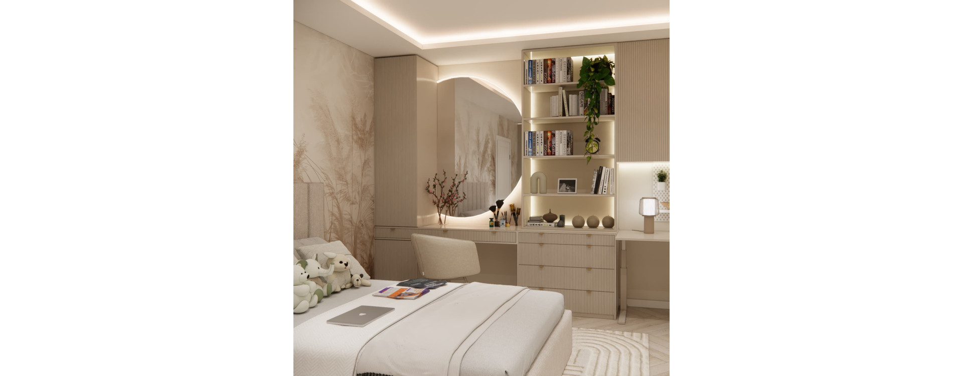 Teenage Girl’s Bedroom Design – 23 m² Room for 14-Year-Old Oliwia | Fabryka Projektów