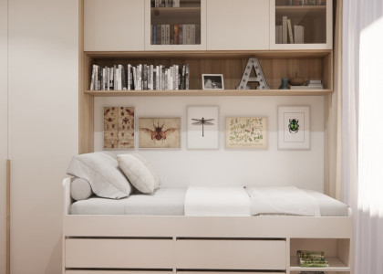 An 11-Year-Old’s 10 m2 Bedroom with a Desk for Mum – Ada’s Room in Zalasewo