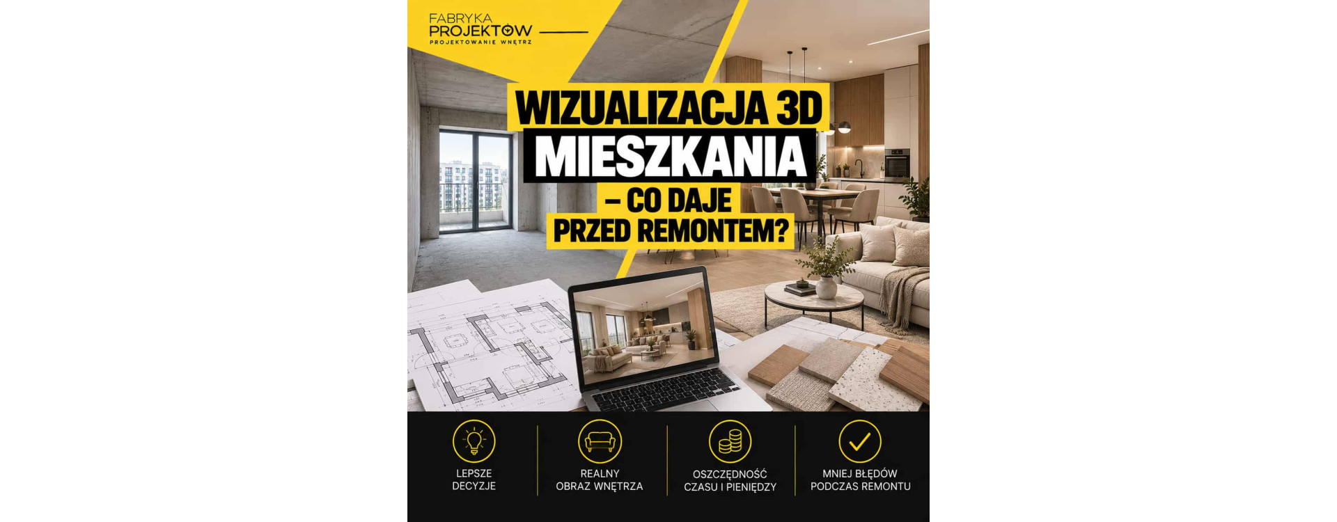 Wizualizacja 3D mieszkania – co daje przed remontem?
